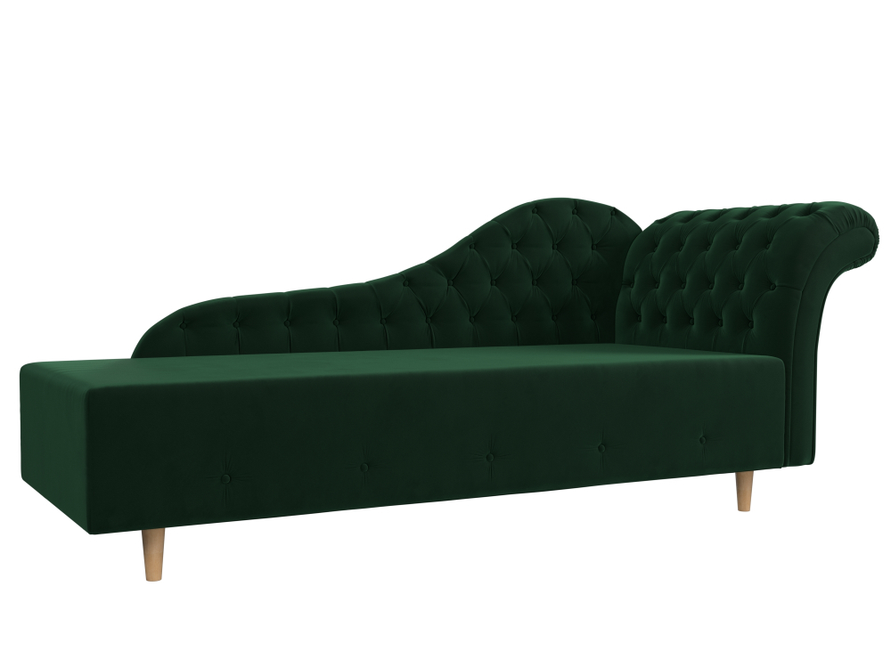 Кушетка Камерон правая, Зеленый, Велюр, 110093