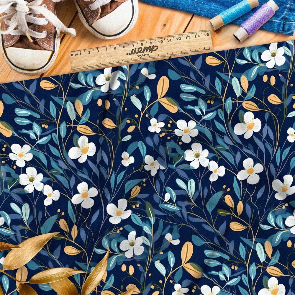Ткань премиум шифон цветочная сюита
