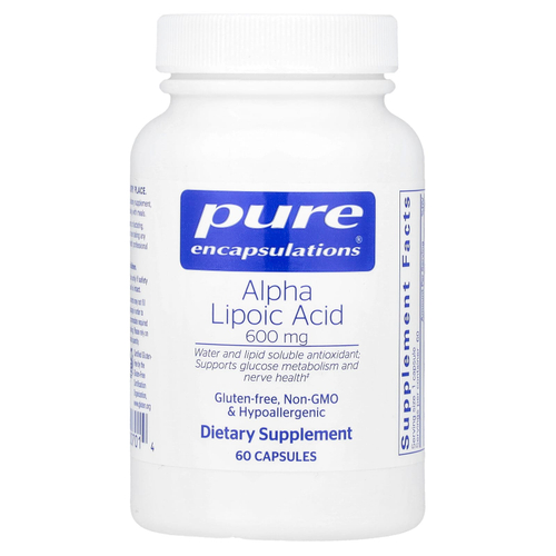 Pure Encapsulations, Альфа-липоевая кислота, 600 мг, 60 капсул