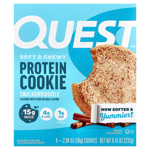 Quest Nutrition, Protein Cookie, Snickerdoodle, 4 печенья, 58 г (2,04 унции)