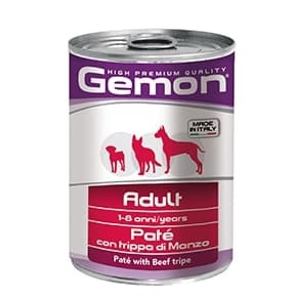 Gemon 400г Dog консервы для собак паштет говяжий рубец