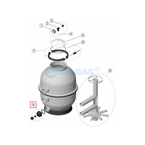 Клапан сливной в сборе для фильтров IML MEDITERRANEO (RM400L60)
