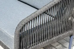 "Канны" лаунж-зона 4-местная плетеная из роупа (веревки), цвет темно-серый