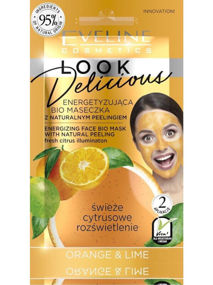 Маски Eveline Look Delicious Bio Maseczka z naturalnym peelingiem - Orange &amp; Lime