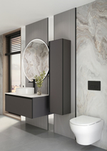 Унитаз подвесной с функцией биде FIORE Белый матовый c крышкой, функция Торнадо