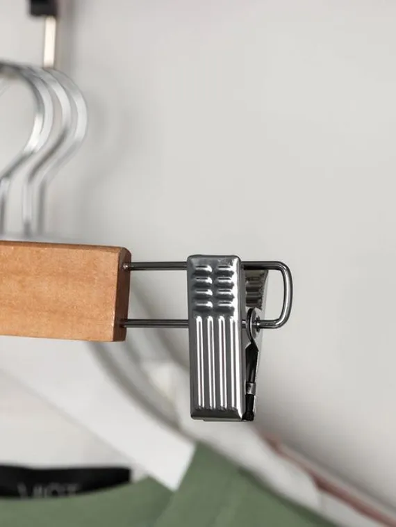 Вешалка для брюк и юбок с зажимами Доляна, 33×13 см, светлое дерево