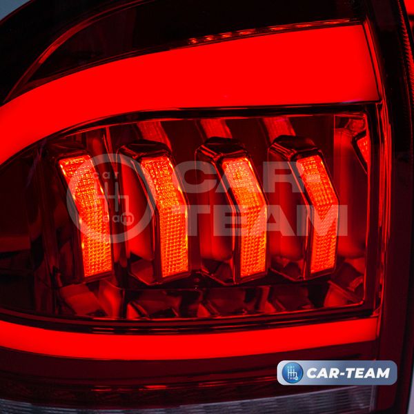 Задние фонари Лада Приора в стиле Mustang светодиодные, красные (21704-3716010-90/21704-3716011-90)