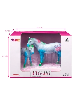 Набор фигурок животных Мир фэнтези Семья голубых единорогов 2 шт