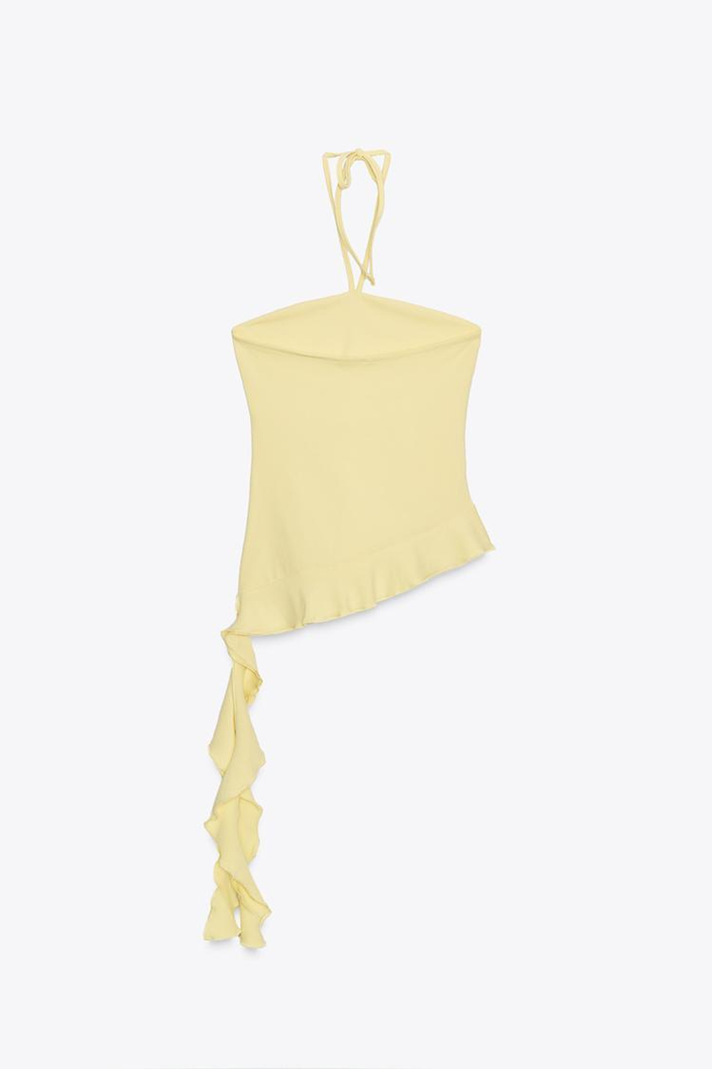 ZARA ТОП С ВОЛАНАМИ, ЖЕЛТЫЙ