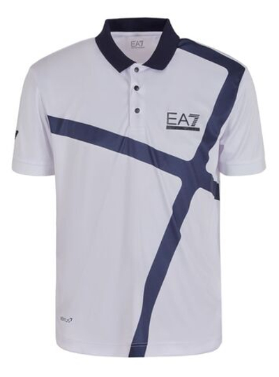 Теннисное поло EA7 Man Jersey Polo Shirt - White