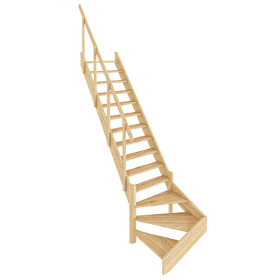 Лестница на второй этаж ЛС-14м Левая (с поручнем) под покраску