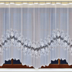 Занавеска "Ф. ЛЮКС" на шторной ленте, с эффектом аппликации, белоснежная, фактурная структура плетения, Польша.