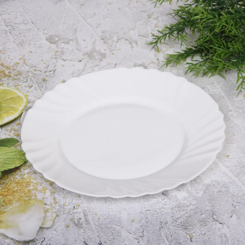 Тарелка «White magic» 25*2,3см стеклокерамика Фестоны