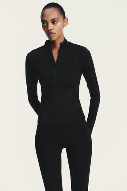 ZARA БЕСШОВНАЯ КУРТКА ИЗ ПОЛИАМИДА, ЧЕРНЫЙ