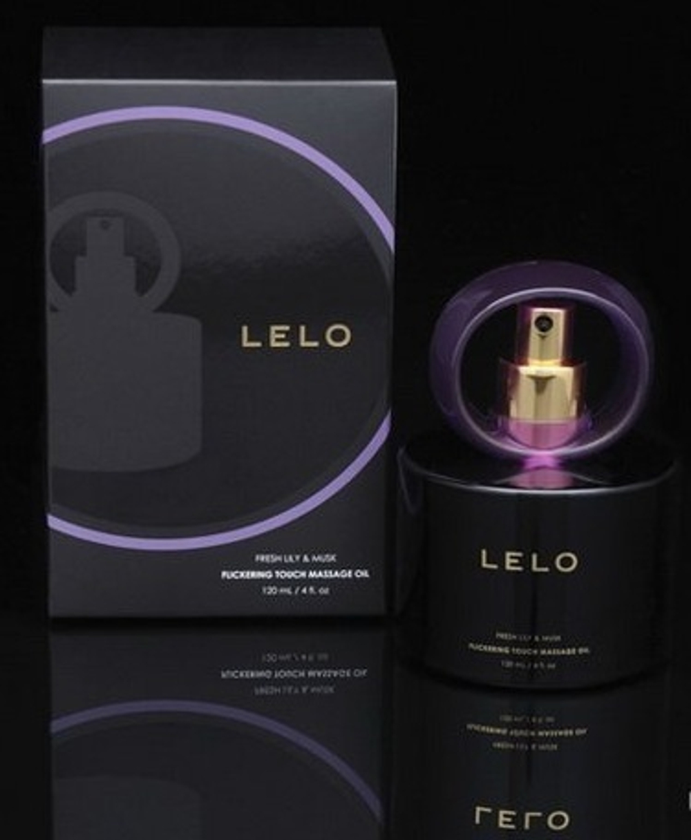 Массажное масло LELO с частицами золота и ароматным букетом из свежих лилий и мускуса.