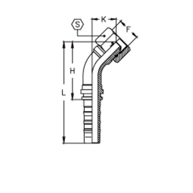 Фитинг DN 20 ORFS (Г) 1 (45) CS