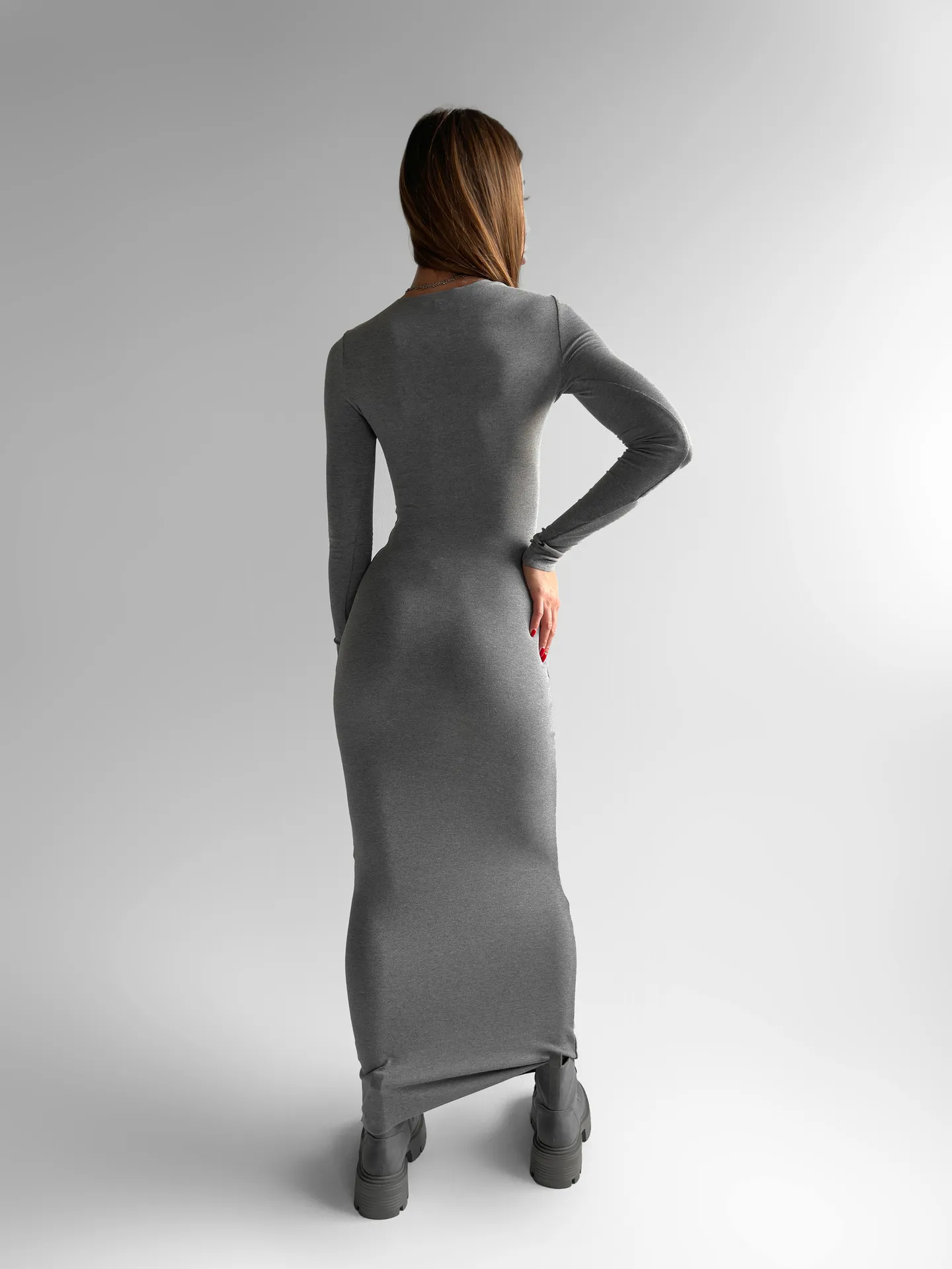Платье by Bor 23291-3 длинное облегающее с длинными рукавами