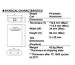 Аккумулятор Moli ICP103450CA