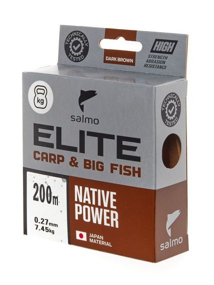 Леска монофильная Salmo Elite CARP &amp; BIG FISH 200 м, 0,27 мм