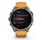 Умные часы Garmin Fenix 8, 51 мм, AMOLED, Sapphire Titanium светло-серый, оранжевый силиконовый ремешок