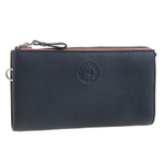 Мужской чёрный клатч портмоне из натуральной кожи на молнии GALIB M-031-black