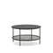 Gilda Журнальный столик из закаленного стекла и металла с матовой черной отделкой Ø 80 см