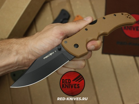 Реплика ножа Cold Steel Recon 1 LTW - рукоять коричневый нейлон, клинок черный