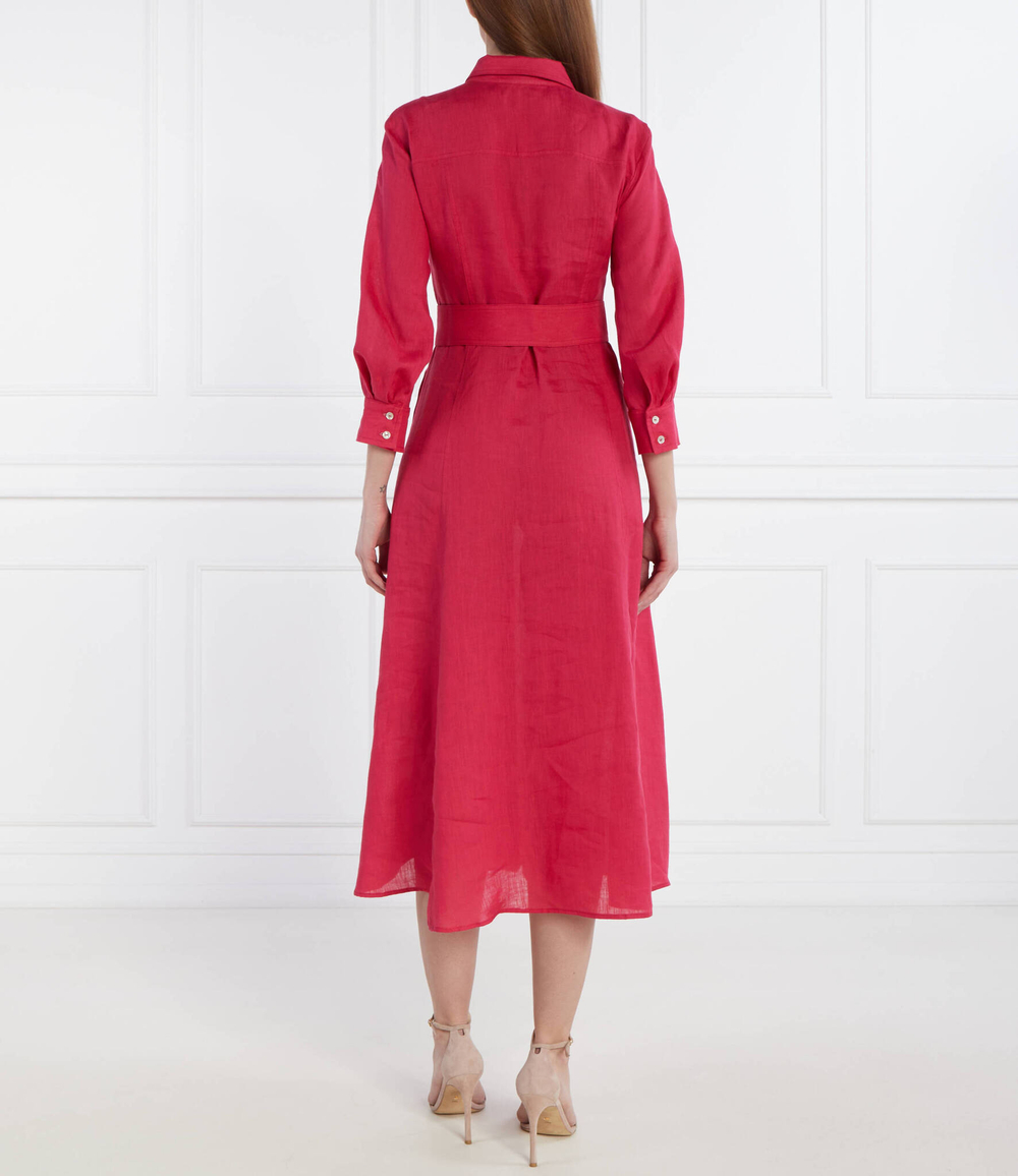 Льняное платье с ремешком ESTASI Marella SPORT - малиновый(13221094)