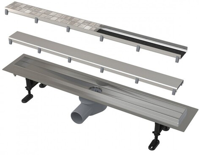 Трап  желоб с унив. крышкой (950мм) нерж  ALCAPLAST