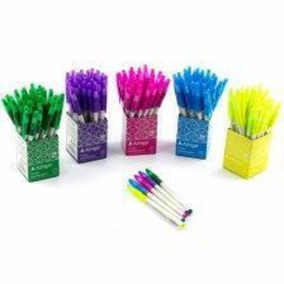 Ручка масляная 0,7 мм, синяя, игольчатый наконечник, резиновый грип (ALINGAR)