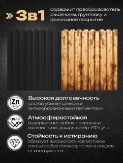 HUSKY KLONDIKE, Краска по металлу чёрная матовая, RAL 9005, по ржавчине, антикорозионная, атмосферостойкая, 2,5 л