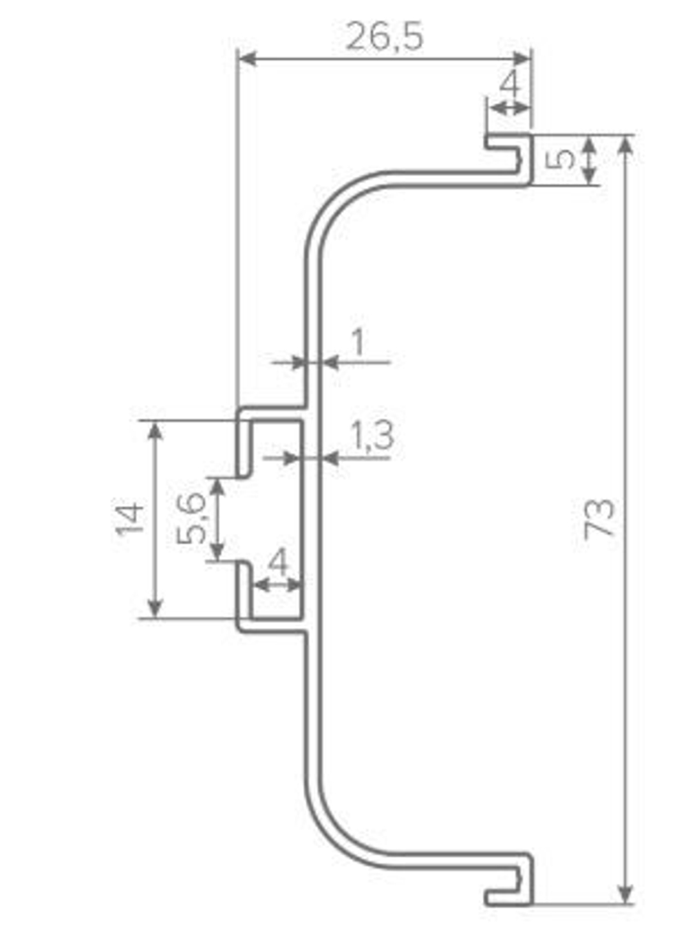 Профиль Gola-X горизонтальный, С-формы, 5000мм, золото матовое, AQ