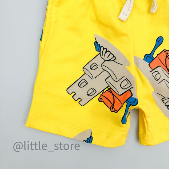 Шорты из футера (тонкого) Moi Noi, Замки из песка на желтом
