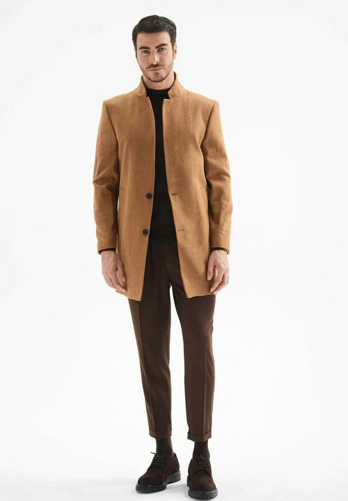 Мужское пальто (песочное) Т17