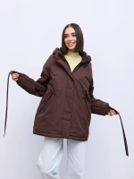 Куртка весенняя удлиненная с капюшоном