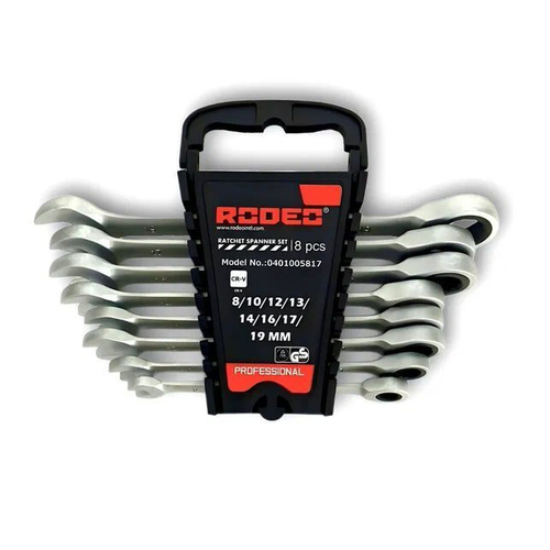 Набор комбинированных гаечных ключей с трещоткой Rodeo (8 штук), 401005817