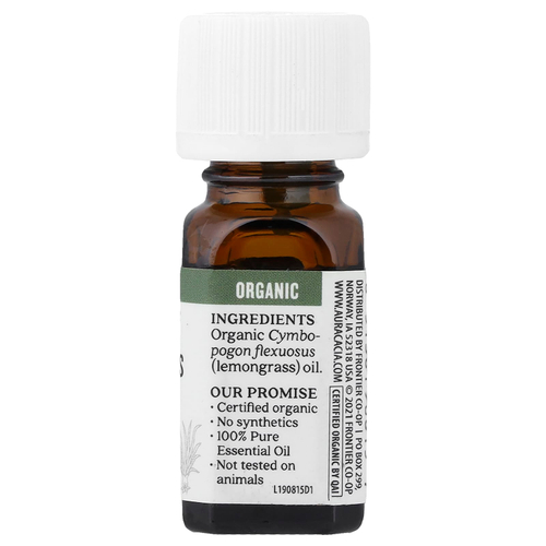 Aura Cacia, органическое чистое эфирное масло, лемонграсс, 7,4 мл (0,25 жидк. унции)