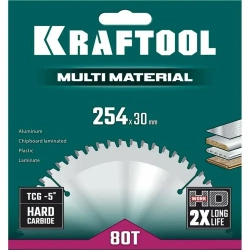 Диск пильный по алюминию Multi material 254x30 мм, 80Т KRAFTOOL