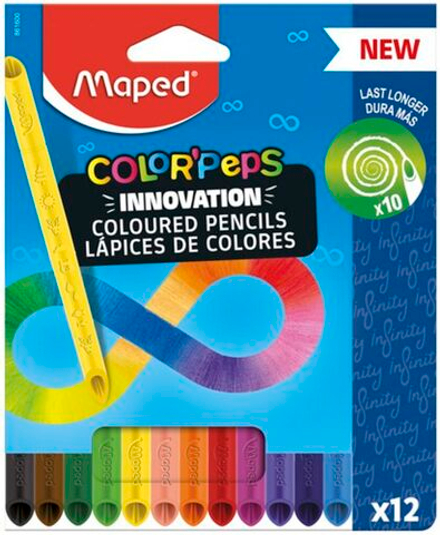 Карандаши цвет. 12цв  Maped Color Peps INFINITY  трехгран. корпус, карт. упак.