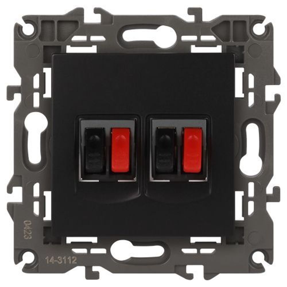 Розетка аудио 2мод. 14-3112-05 Elegance антрацит ЭРА Б0034330