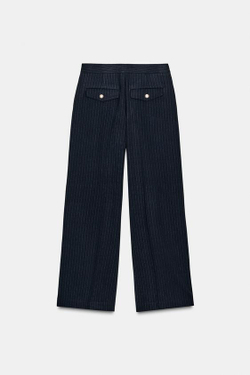 ZARA ШИРОКИЕ БРЮКИ С ВЫСОКОЙ ПОСАДКОЙ, В ПОЛОСКУ