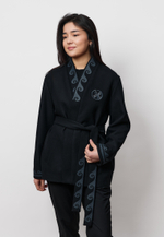 Шапан шерстяной женский OYU TOLQYN BLACK GREY