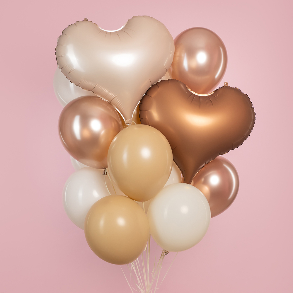 Сердце кремовое матовое фольга 55см