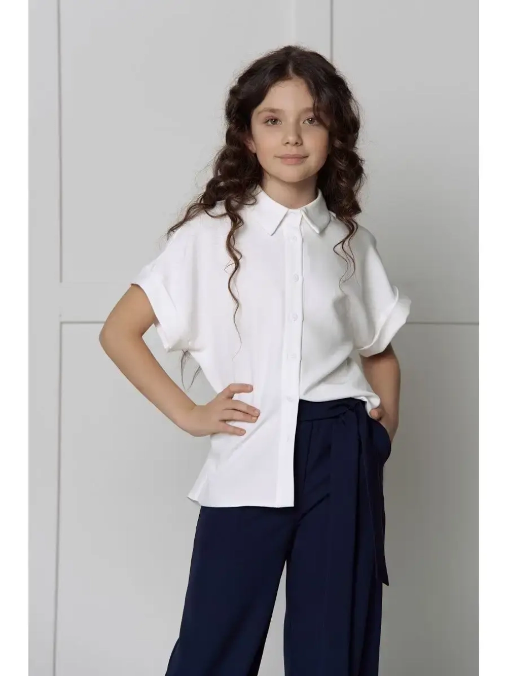 Костюм с брюками палаццо школьный