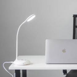 TLD-535 White-LED-250Lm-5500K-Dimmer Светильник настольный с ночником RGB. 4W. Встроенный аккумулятор 1800mAh. Сенсорный выключатель. Белый. TM Uniel.