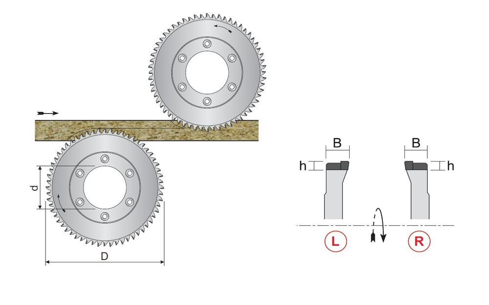 PCD дробитель D.210x15x80 Z36+6 H=6 RH