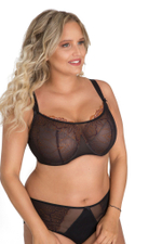 Трусики-слипы с сетчатыми вышитыми вставками по бокам (Размер: S) (Цвет: черный)