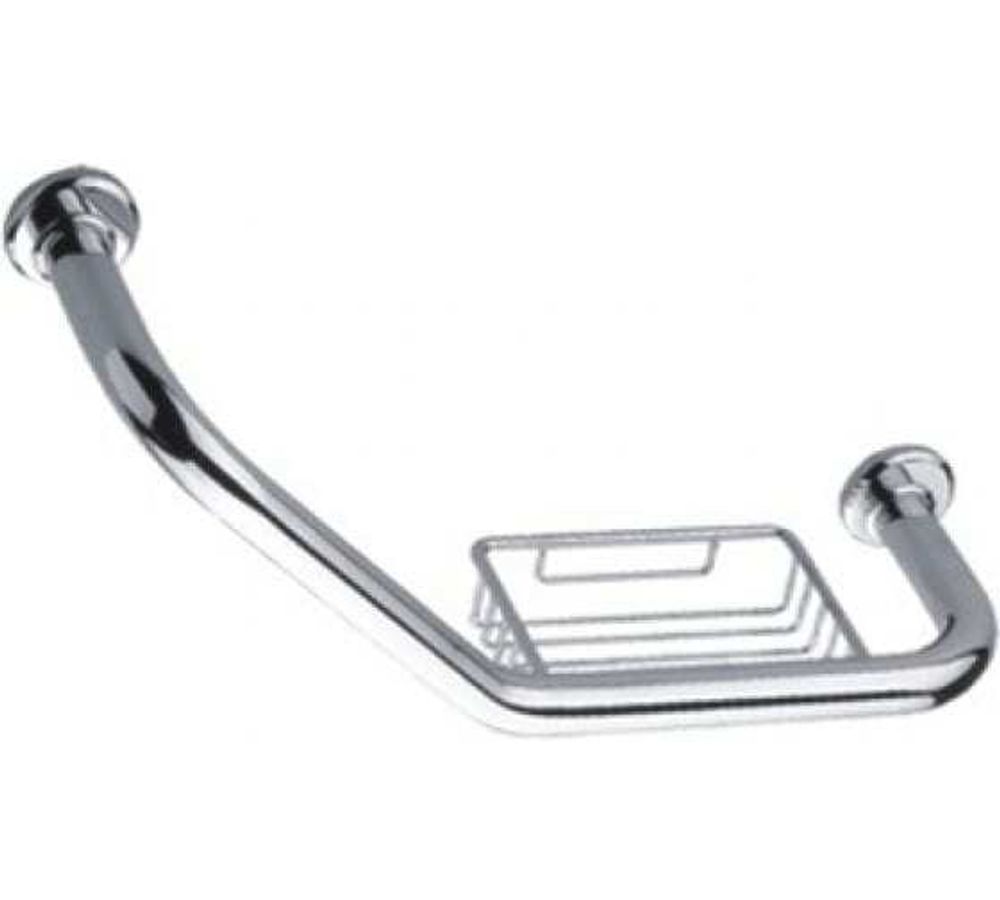 Поручень настенный нержавейка с мыльницей F1719