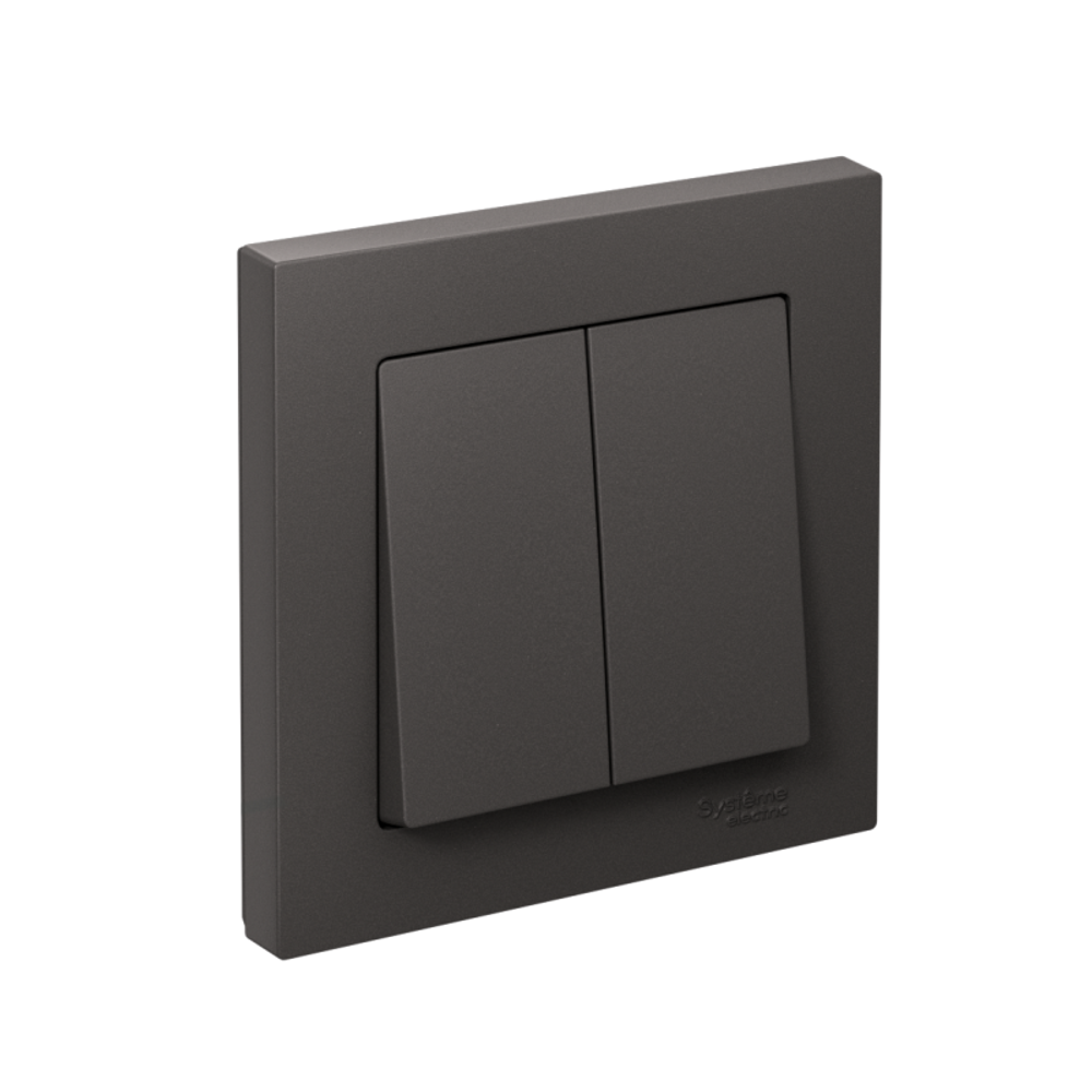 Выключатель 2-кл. AtlasDesign сх.5 10АХ в сборе базальт SE ATN001452