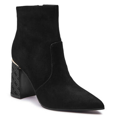 Кожаные ботильоны на каблуке FRENKIE Guess - черный(FLFFRE LEP10)